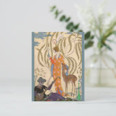 Die Romantik von Parfüm Persia von George Barbier Postkarte (Stehend Vorderseite)