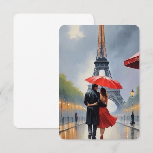 Die Romantik von Paris Dankeskarte (Vorne/Hinten)