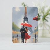 Die Romantik von Paris Dankeskarte (Stehend Vorderseite)