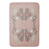 Die Romantik von Seide mit Monogramm Pfirsich Badematte (Vorderseite Vertikal)