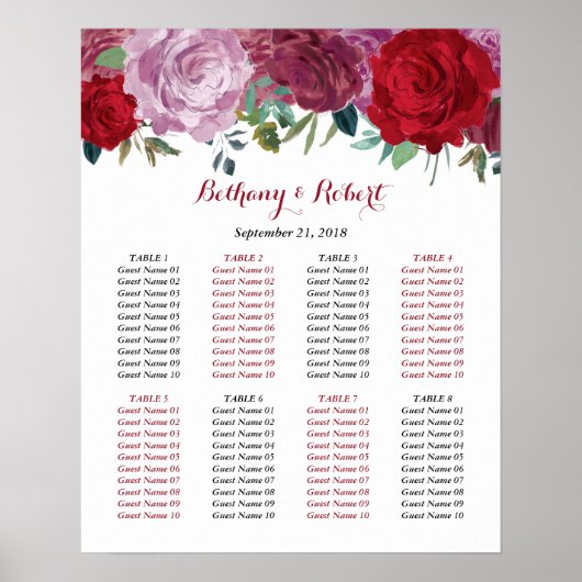 Die romantische Hochzeitskollektion der Blumen Poster (Vorne)