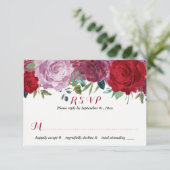 Die romantische Hochzeitskollektion der Blumen RSVP Karte (Stehend Vorderseite)
