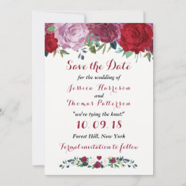 Die romantische Hochzeitskollektion der Blumen Save The Date
