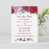 Die romantische Hochzeitskollektion der Blumen Save The Date (Stehend Vorderseite)