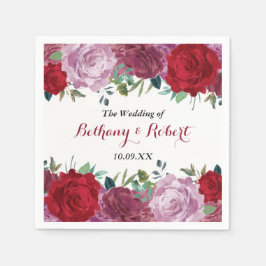 Die romantische Hochzeitskollektion der Blumen Serviette