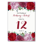 Die romantische Hochzeitskollektion der Blumen Tischnummer (Rückseite)