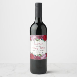 Die romantische Hochzeitskollektion der Blumen Weinetikett