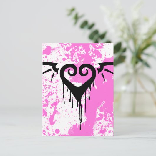 die romantisches Herz Postkarte (Stehend Vorderseite)