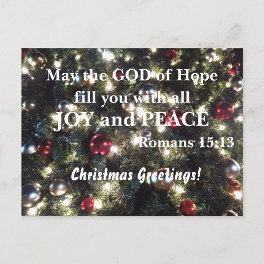 Die Römer 15:13 Mai der Gott der Hoffnung füllen S Postkarte (Vorderseite)
