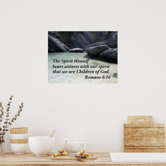 Die Römer 8:16 Der Geist selbst zeugt von Poster (Küche)