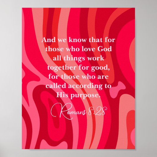 Die Römer 8:28 Alle Dinge arbeiten zusammen mit de Poster (Vorne)
