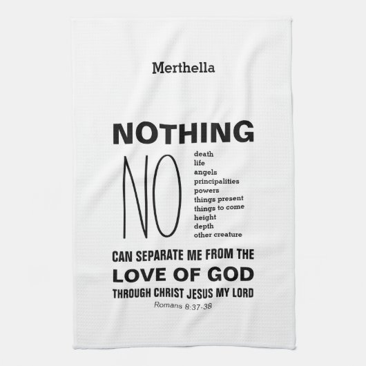 Die Römer 8:38-39 KÖNNEN NICHTS Christlich SEPARIE Geschirrtuch (Vertikal)