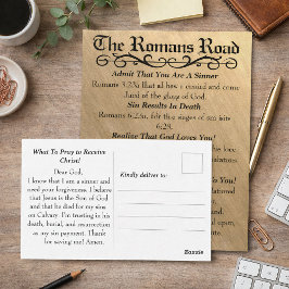 Die Römer Straße Sinner's Gebet Gold Black Postkarte