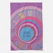 Die römischen Zahlen Ihres Namens Rosa Lila Blau O Geschirrtuch (Vertikal)