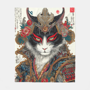 Die Ronin Cat   Ukiyo-e Samurai Warrior Fleecedecke