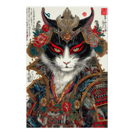 Die Ronin Cat | Ukiyo-e Samurai Warrior Poster