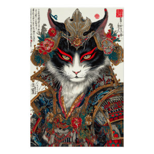 Die Ronin Cat   Ukiyo-e Samurai Warrior Poster