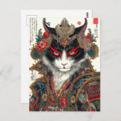 Die Ronin Cat | Ukiyo-e Samurai Warrior Postkarte (Vorne/Hinten)
