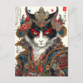 Die Ronin Cat | Ukiyo-e Samurai Warrior Postkarte (Vorderseite)