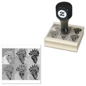 Die Rooster sind wild geworden! Gummistempel (Stempel)