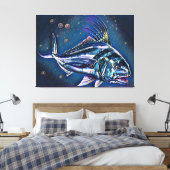 Die Roosterfish, Baja California Canvas Print Leinwanddruck (Insitu (Schlafzimmer))