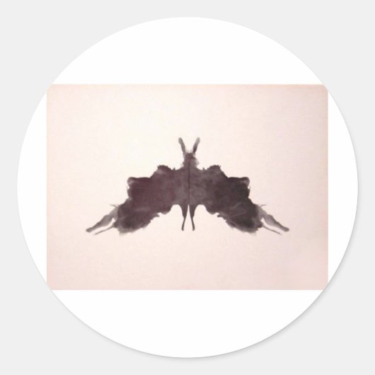 Die Rorschach-Prüffarbenplatte 5-Bat Moth Runder Aufkleber (Vorderseite)