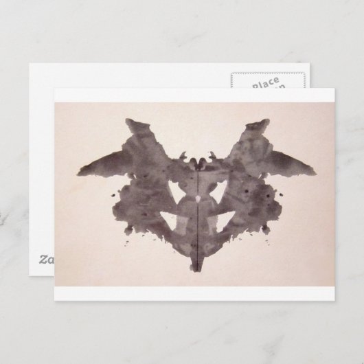 Die Rorschach-Prüfklotz-Platte 1 Bat, Moth Postkarte (Vorne/Hinten)