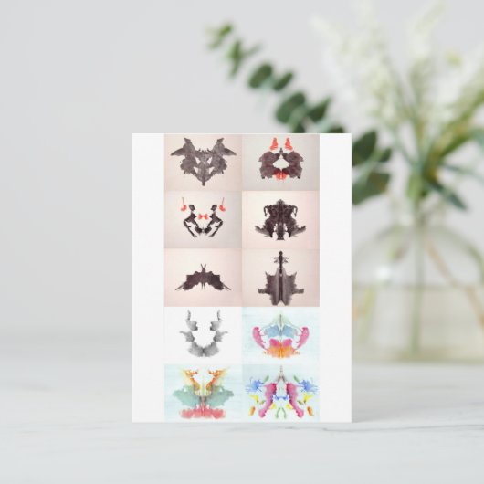 Die Rorschach-Prüftinte blockiert alle 10 Teller 1 Postkarte (Stehend Vorderseite)