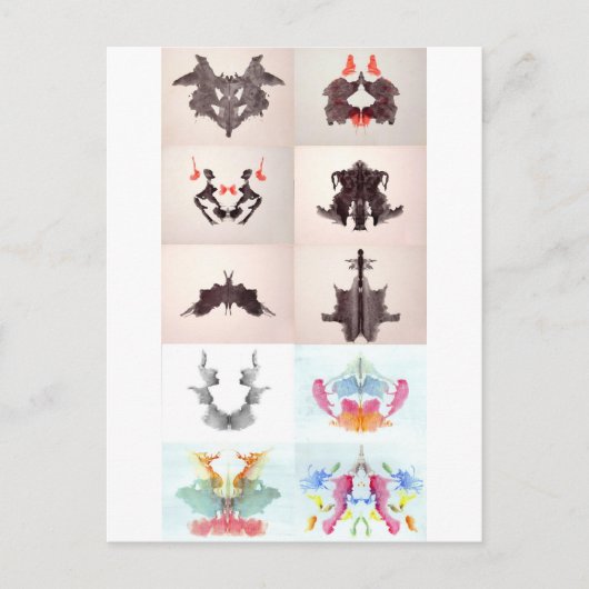 Die Rorschach-Prüftinte blockiert alle 10 Teller 1 Postkarte (Vorderseite)