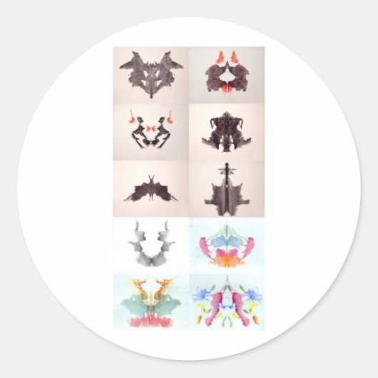 Die Rorschach-Prüftinte blockiert alle 10 Teller 1 Runder Aufkleber (Vorderseite)