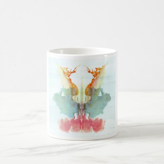 Die Rorschach Test-Tinte befleckt Menschen der Kaffeetasse (Mittel)