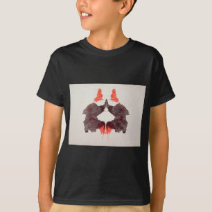 Die Rorschach Test-Tinte befleckt Platte 2 zwei T-Shirt