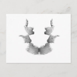 Die Rorschach-Test-Tintenklecks-Tafel 7 Köpfe Gesi Postkarte