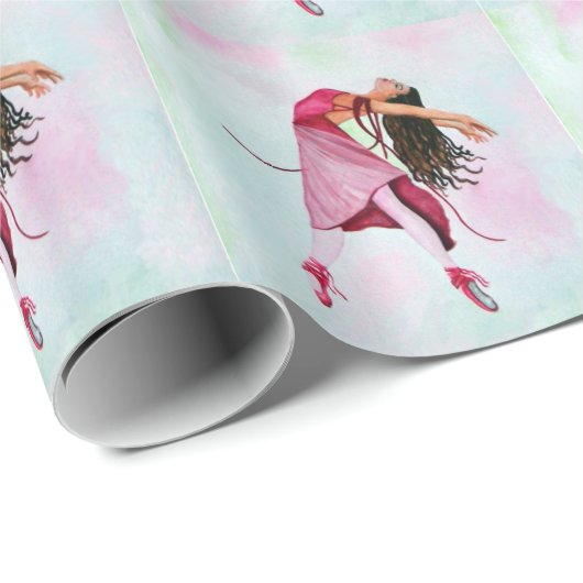 Die rosa Ballerina Geschenkpapier (Rolleneckpunkt)