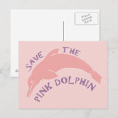 Die rosa Dolphin gerettet Postkarte (Vorne/Hinten)