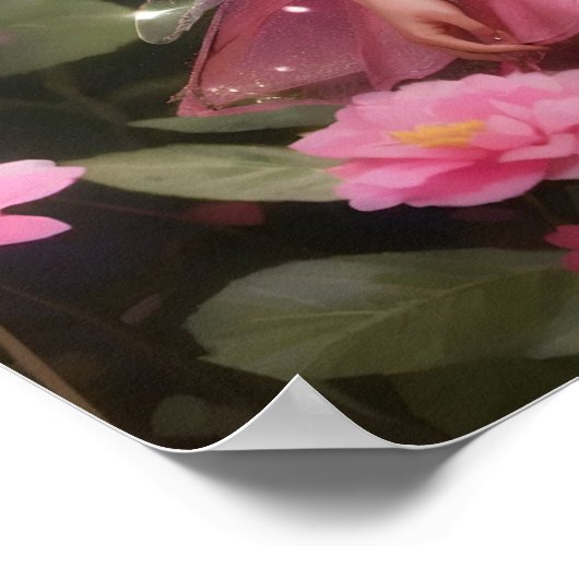 Die rosa Fee | Fantasy Digital Art Poster (Ecke)
