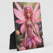 Die rosa Fee | Fantasy Digital Art Tabletop Fotoplatte (Seite)