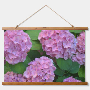 Die rosa Hortensia-Hydrangea-Blume Wandteppich Mit Holzrahmen