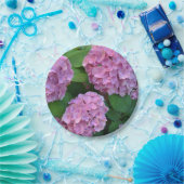 Die rosa Hortensia-Hydrangea Pappteller (Party)