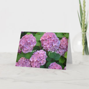 Die rosa Hortensie Hydrangea Blumen Dankeskarte