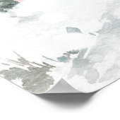 Die rosa Hütte im Schneewald Poster (Ecke)