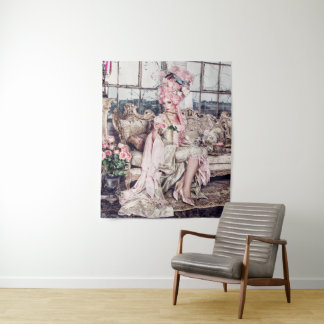Die rosa Lady Wandteppich