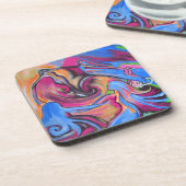 Die rosa Mond Lovelies Untersetzer (Linke Seite)