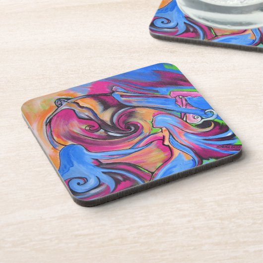 Die rosa Mond Lovelies Untersetzer (Linke Seite)