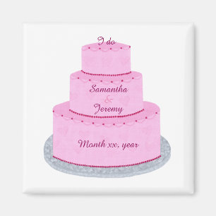 Die rosa personalisierten Kuchen-Herzen retten Magnet