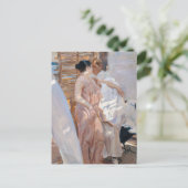 Die rosa Robe nach dem Tod | Joaquín Sorolla Postkarte (Stehend Vorderseite)