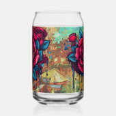 Die rosa Rose Dosenglas (Links)