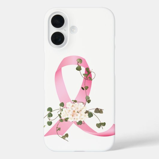 Die rosa Schleife mit Efeu auf Weiß Case-Mate iPhone Hülle (Rückseite)