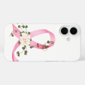 Die rosa Schleife mit Efeu auf Weiß Case-Mate iPhone Hülle (Rückseite (Horizontal))