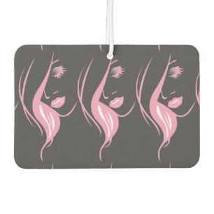 Die rosa Silhouette der Frau Autolufterfrischer